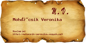 Mohácsik Veronika névjegykártya